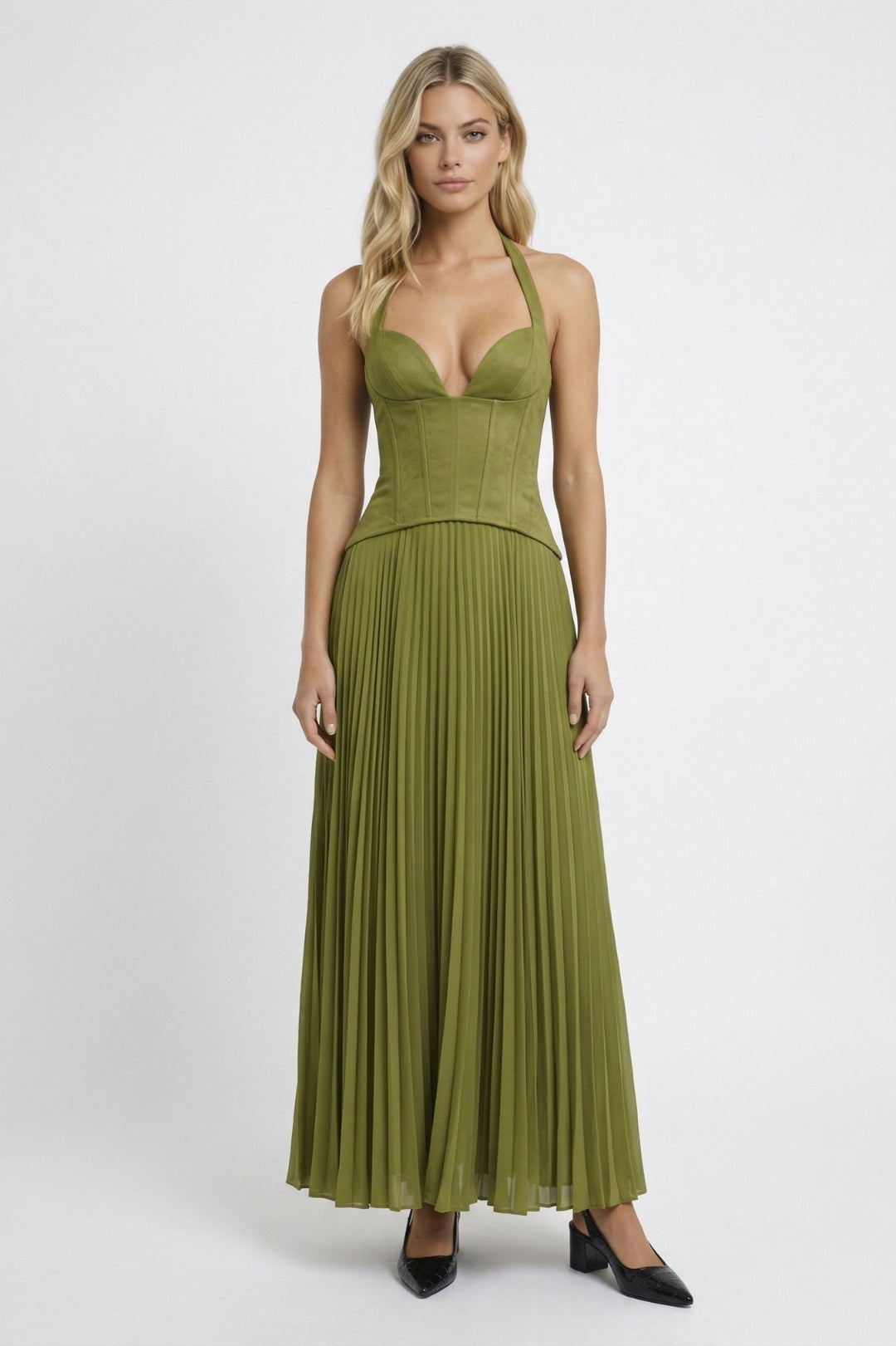 maxi jurk dames | Modern & Veelzijdig | Met plooien | Zomer