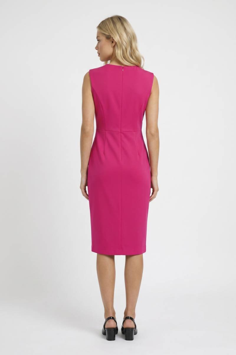 Midi Jurk Dames - Getailleerd met Split | Mouwloos — Felroze