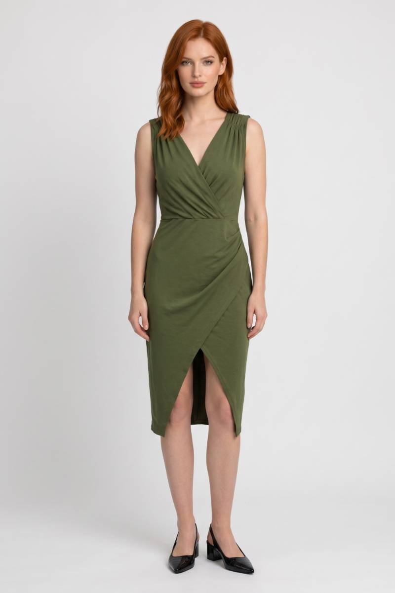 Midi Jurk Dames - Wikkel Model | V-hals