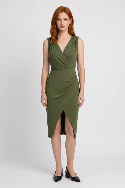 Midi Jurk Dames - Wikkel Model | V-hals