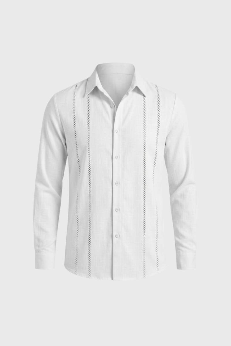 Overhemd Heren - Decoratieve Naden | Klassiek — Wit