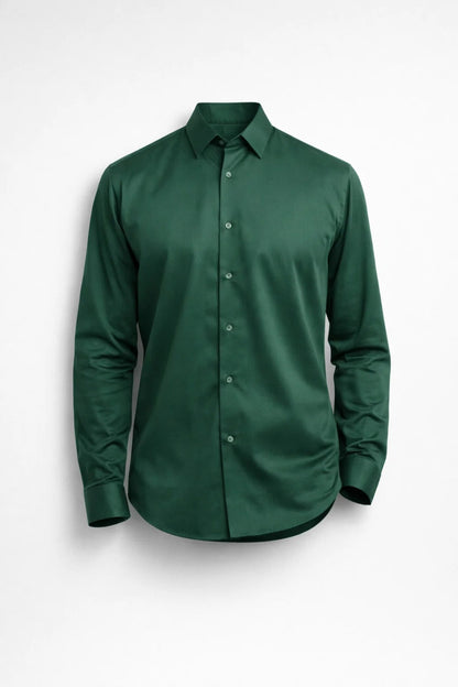 Overhemd Heren - Slim Fit Lange Mouw met Klassieke Kraag | Zakelijk