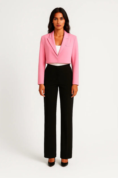 Cropped Blazer | Korte Damesblazer met Klassieke Revers | Modern en Verfijnd
