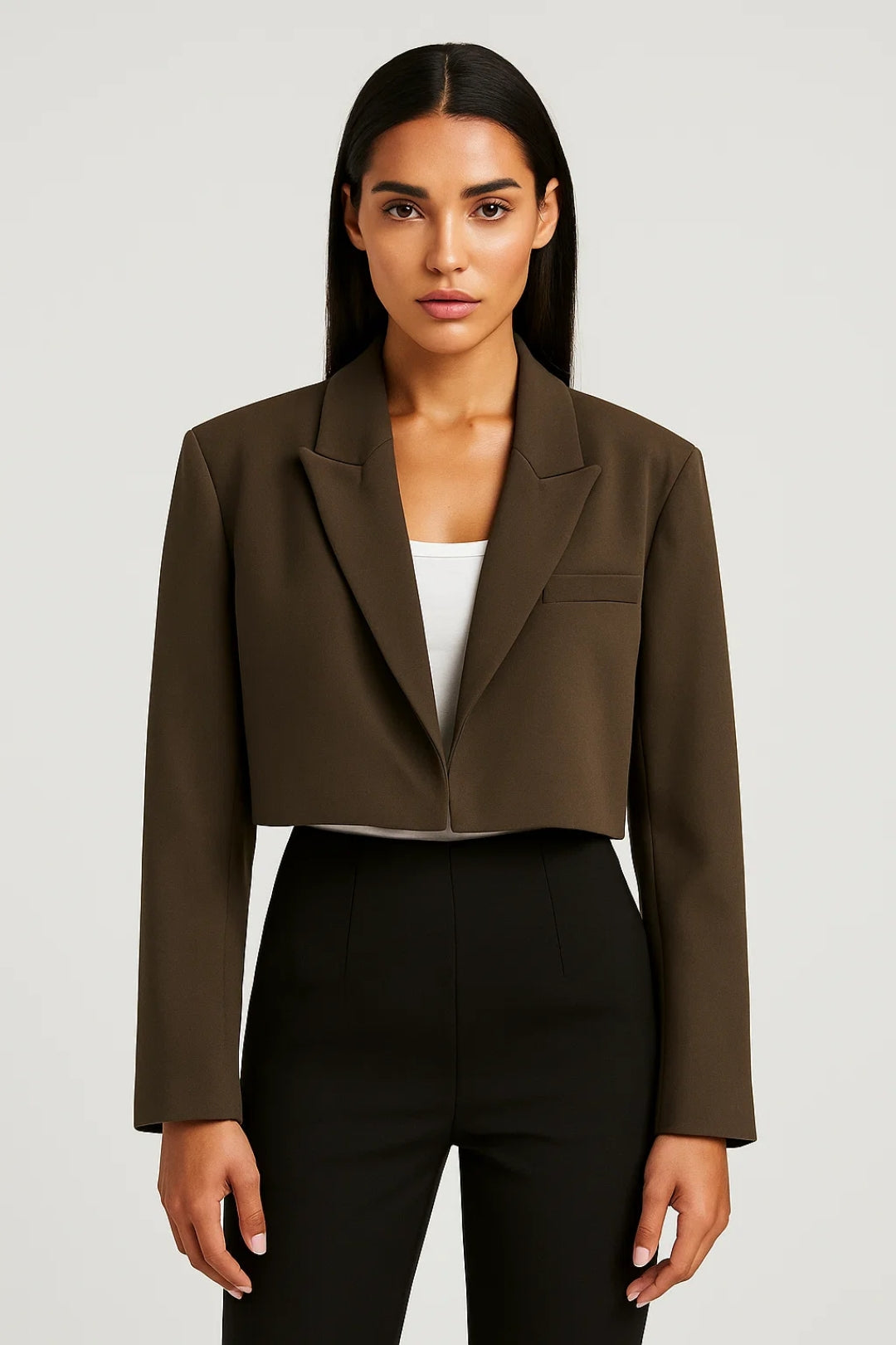 Cropped Blazer | Korte Damesblazer met Klassieke Revers | Modern en Verfijnd
