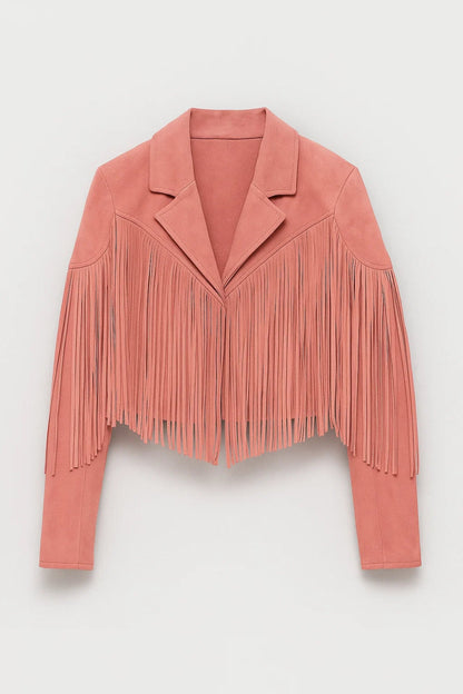 Cropped Damesjas | Westernstijl met Franjes | Speels en Trendy