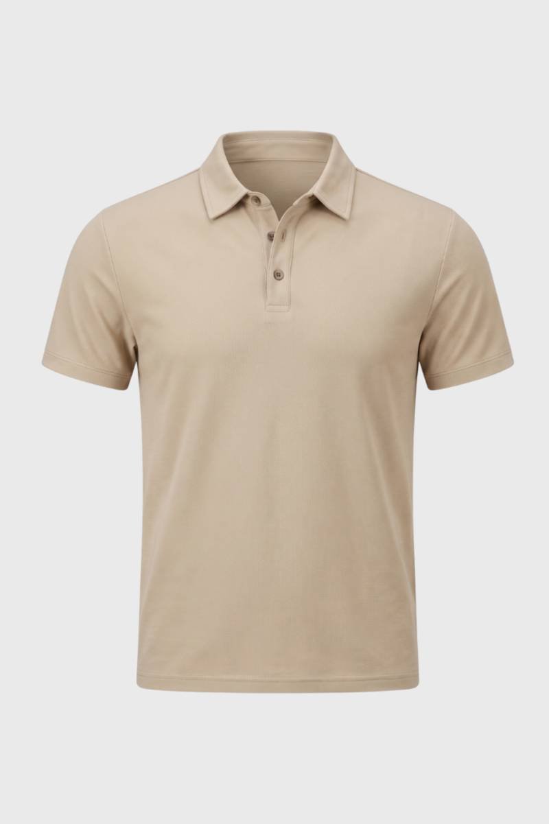 Polo Heren - Klassieke Pasvorm met Knopen | Tijdloos — Beige