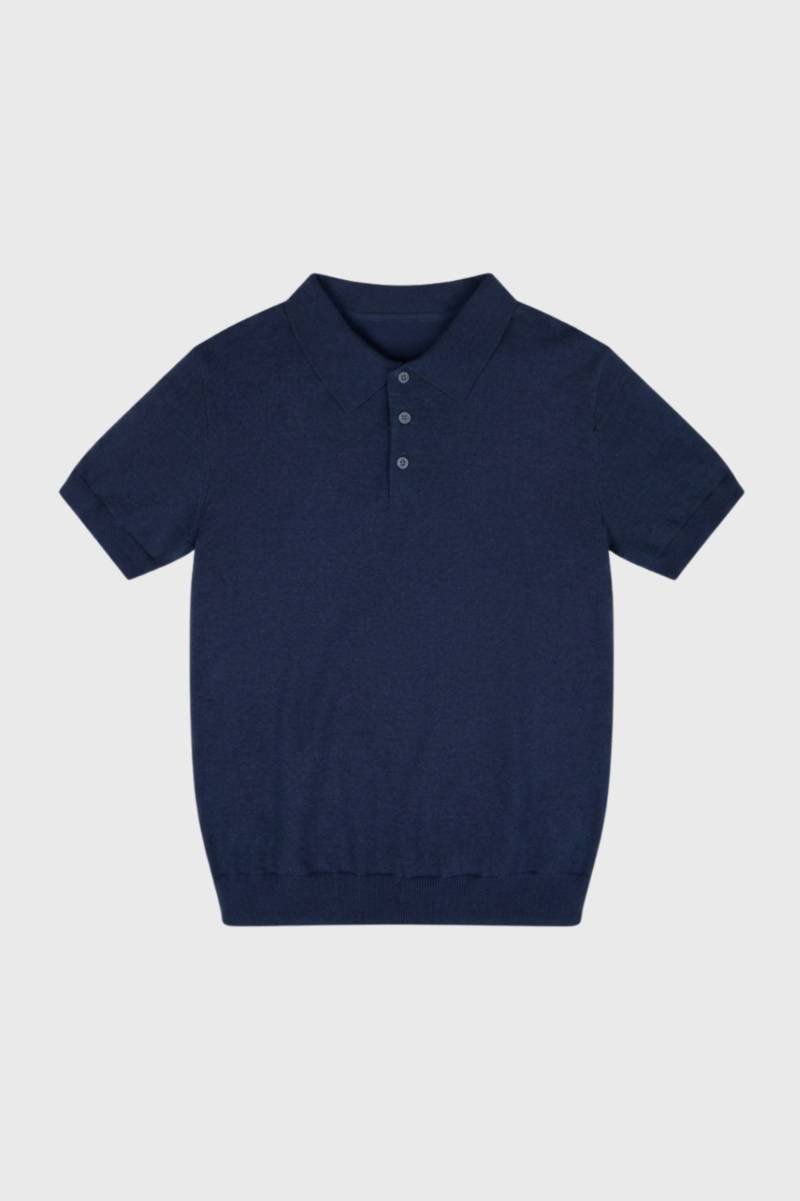 Polo Heren - met Knoopsluiting | Klassiek — Donkerblauw