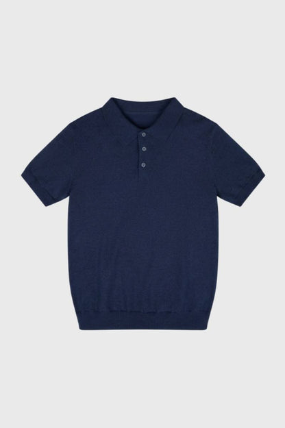 Polo Heren - met Knoopsluiting | Klassiek — Donkerblauw