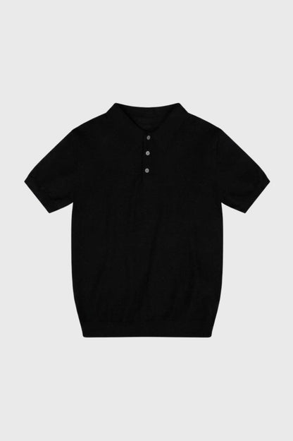 Polo Heren - met Knoopsluiting | Klassiek — Zwart