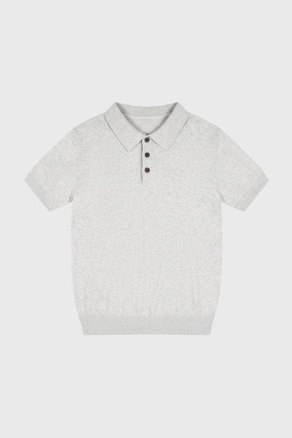 Polo Heren - met Knoopsluiting | Klassiek — Lichtgrijs