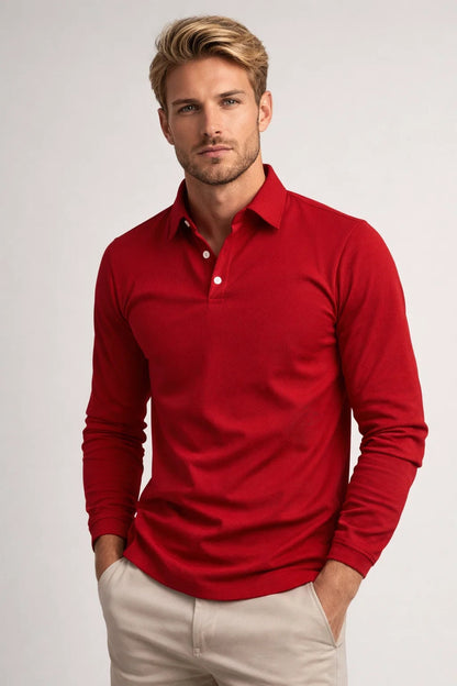 Polo Heren - Lange Mouwen met Klassieke Kraag | Casual