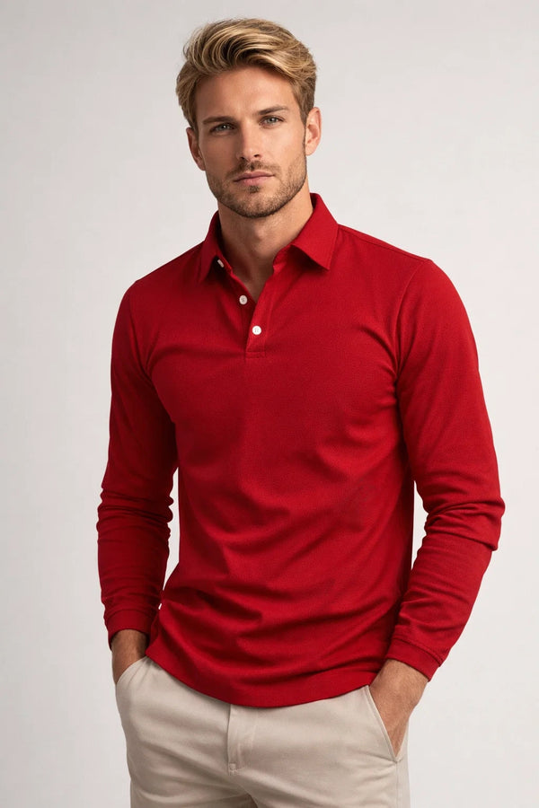 Polo Heren - Lange Mouwen met Klassieke Kraag | Casual