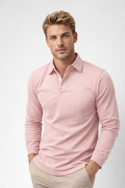 Polo Heren - Lange Mouwen met Klassieke Kraag | Casual