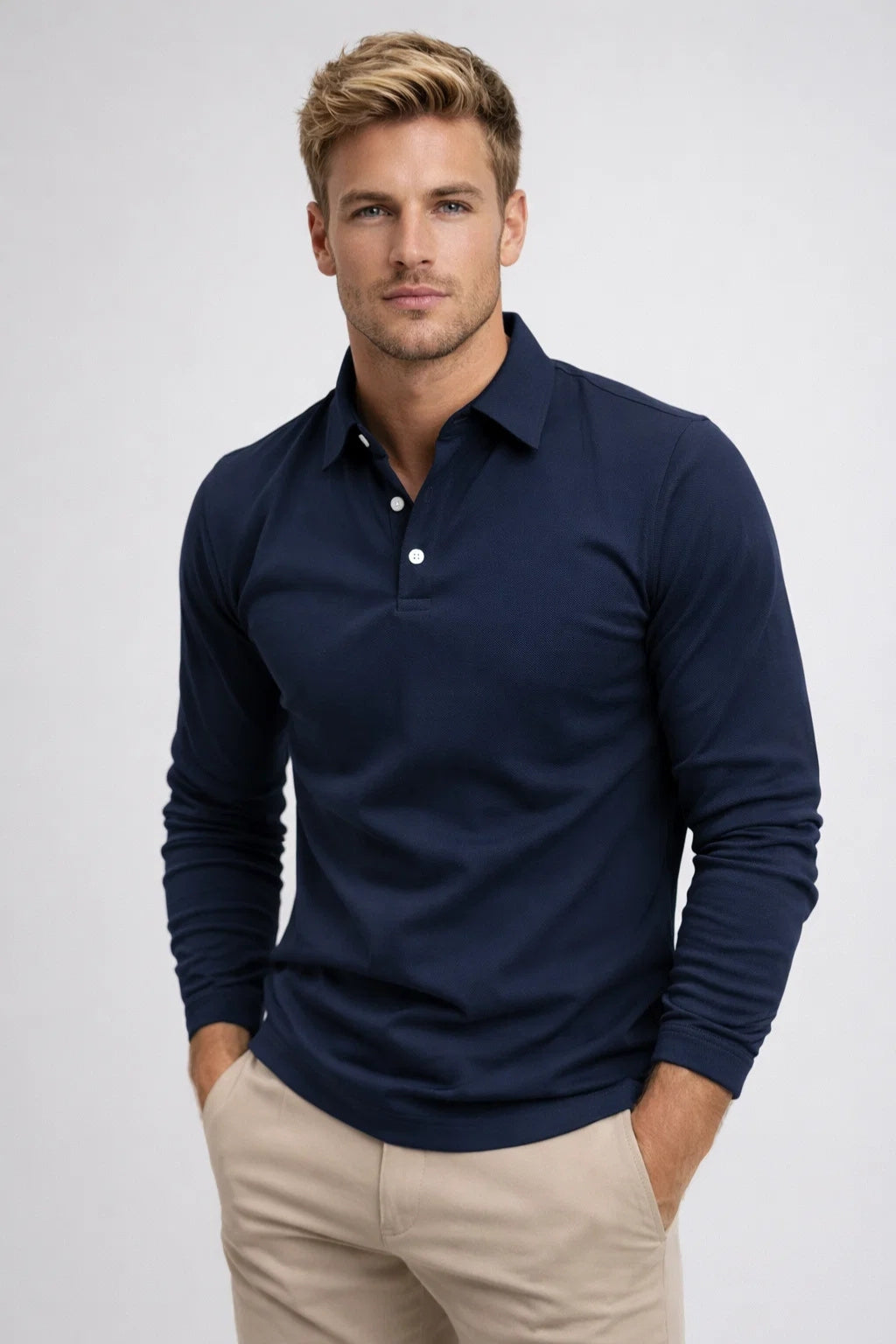 Polo Heren - Lange Mouwen met Klassieke Kraag | Casual