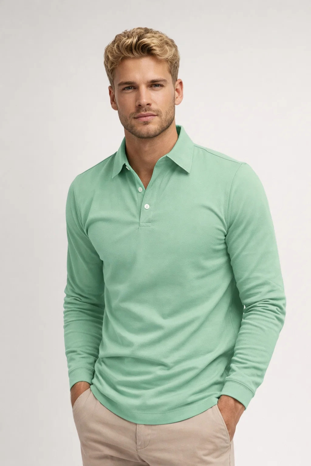 Polo Heren - Lange Mouwen met Klassieke Kraag | Casual