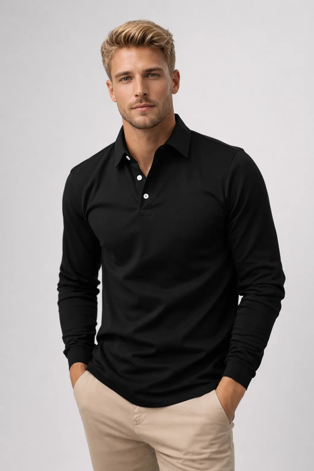 Polo Heren - Lange Mouwen met Klassieke Kraag | Casual