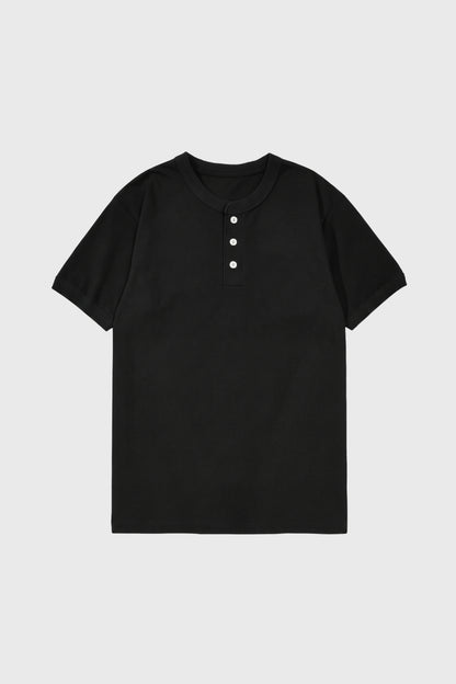 Henley T-shirt Heren - Casual Knoopsluiting | Korte Mouwen