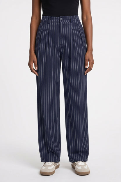 Gestreepte Wijde Broek Dames - Trekkoord | Hoge Taille