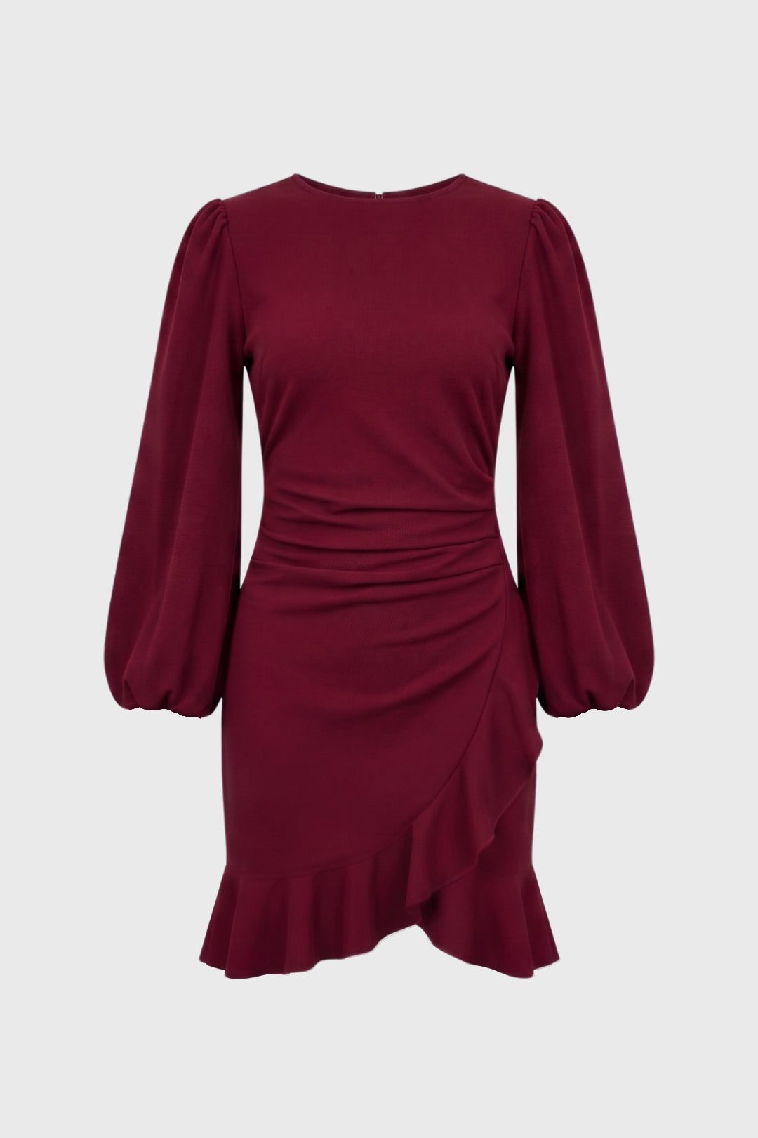 Mini Jurk Dames - Ballonmouwen met Wrap Detail | Ruffle