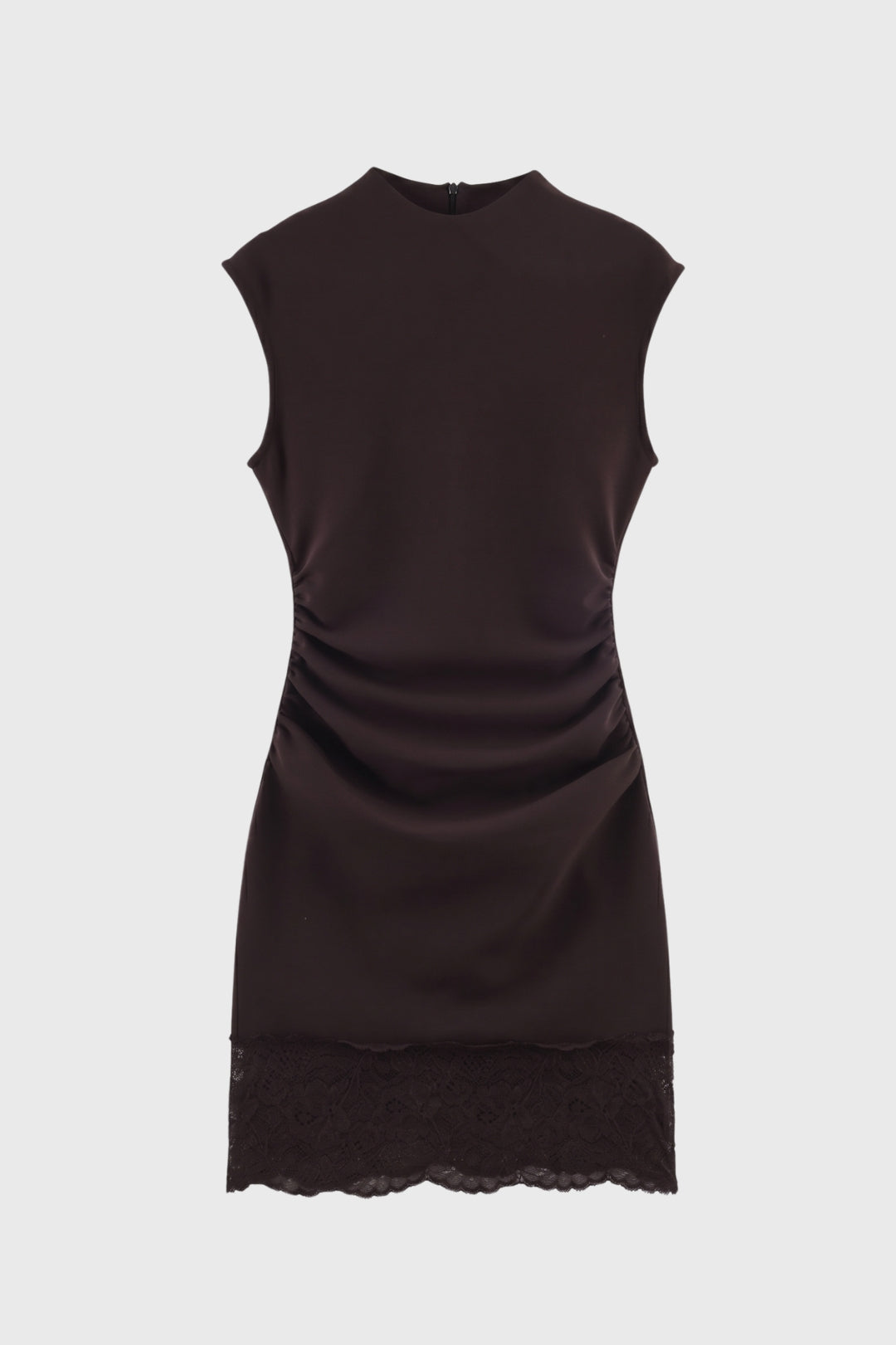 Mini Jurk Dames - Mouwloos met Kanten Zoom | Getailleerd