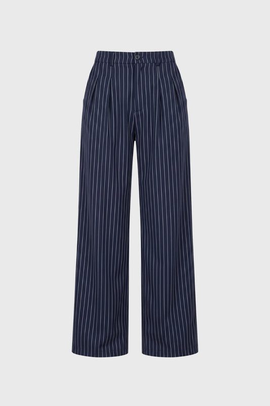 Gestreepte Wijde Broek Dames - Trekkoord | Hoge Taille
