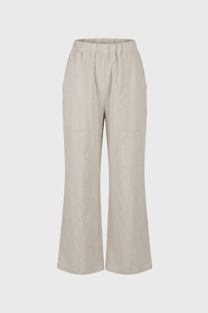 Wijde Broek Dames - Relaxed met Elastische Taille | Zakjes