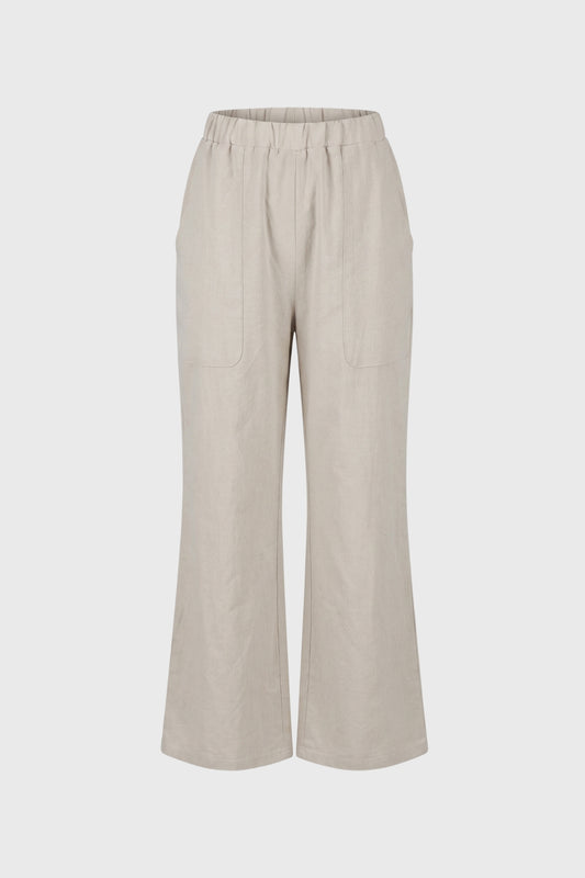 Wijde Broek Dames - Relaxed met Elastische Taille | Zakjes