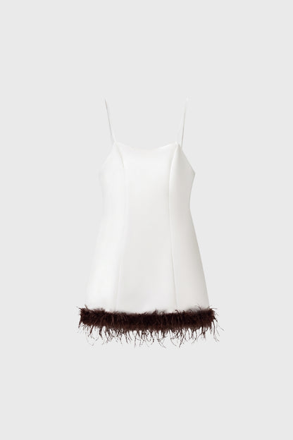 Mini Jurk Dames - Bandjes met Open Rug | Textuur Detail