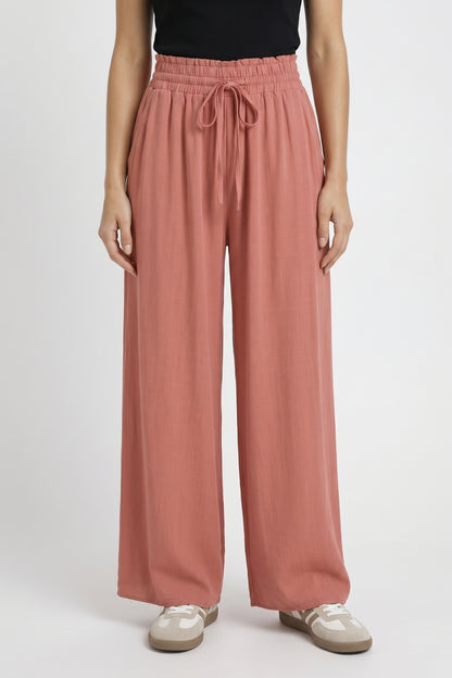 Wijde Broek Dames - Palazzo met Trekkoord | Hoge Taille