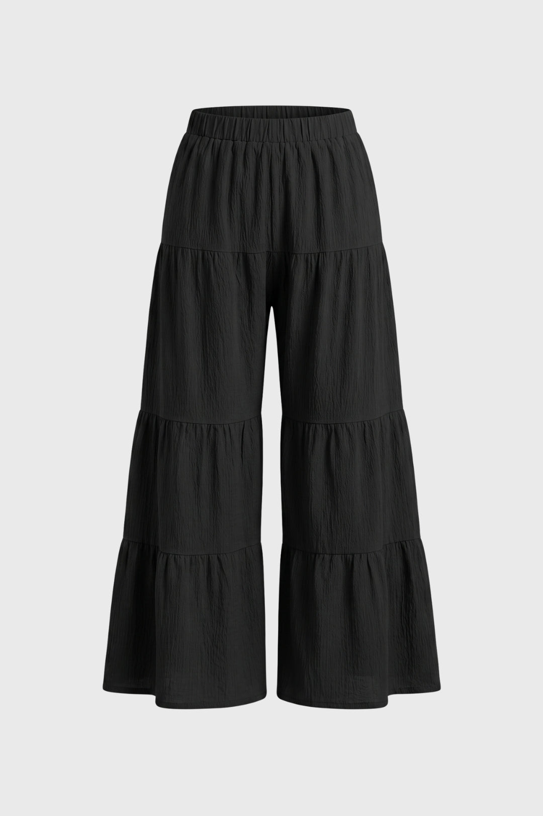 Wijde Broek Dames - Gelaagd met Elastische Taille | Getailleerd