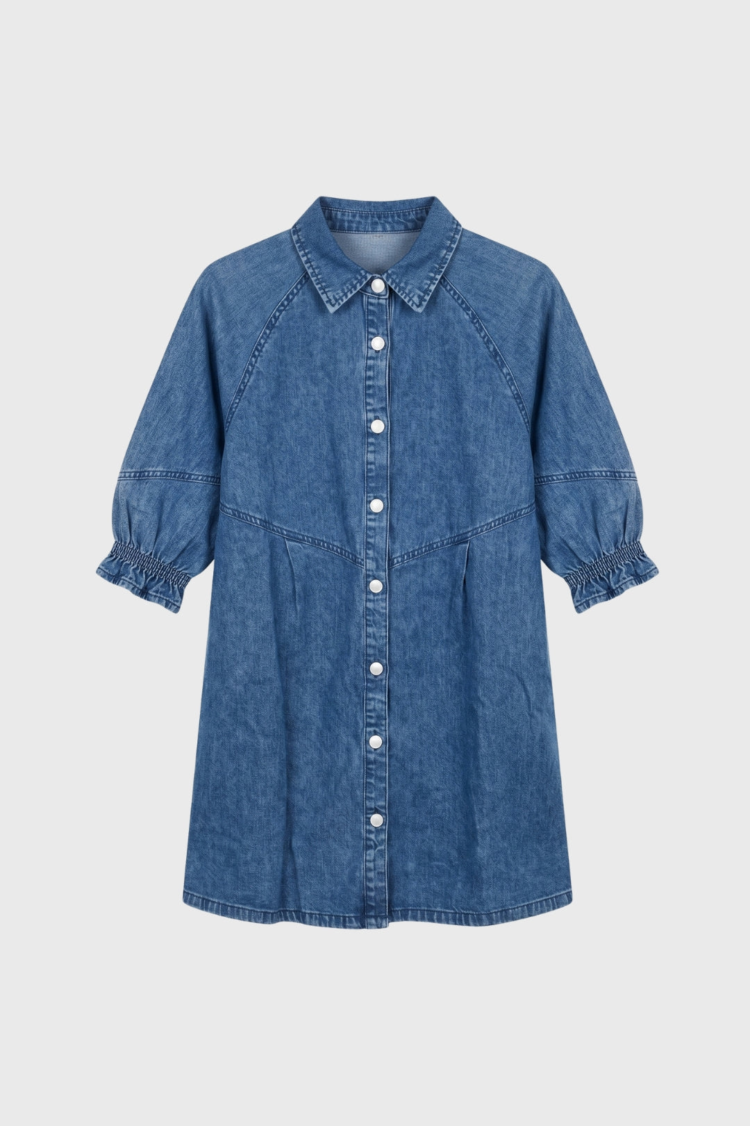 Mini Jurk Dames - Vintage Spijker | Knoopsluiting