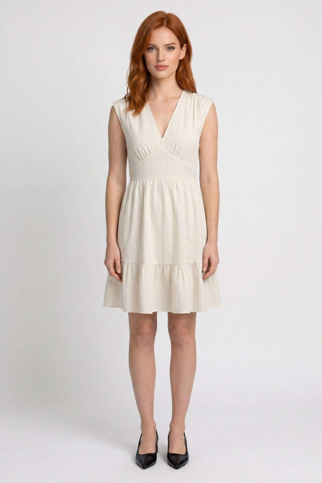 Mini Jurk Dames - Mouwloos met V-hals | Gelaagde Zoom