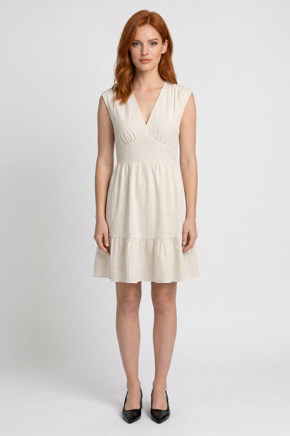 Mini Jurk Dames - Mouwloos met V-hals | Gelaagde Zoom