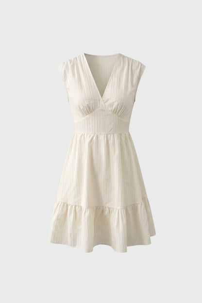 Mini Jurk Dames - Mouwloos met V-hals | Gelaagde Zoom