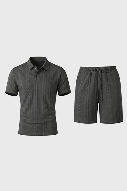 2-Delige Set Heren - Polo met Korte Broek | Gestructureerd