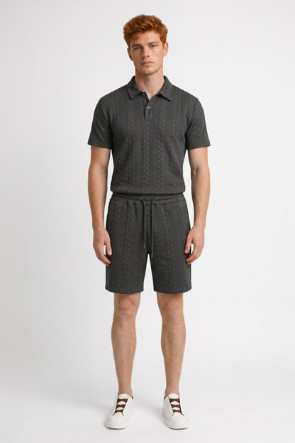 2-Delige Set Heren - Polo met Korte Broek | Gestructureerd