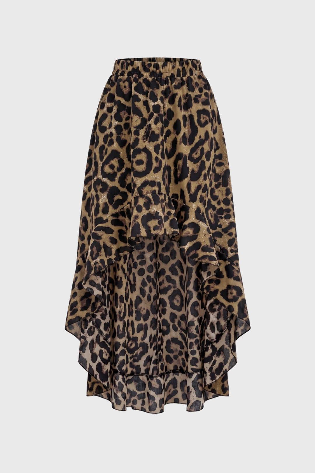 Midi Rok Dames - Asymmetrische Zoom met Elastische Taille | Print