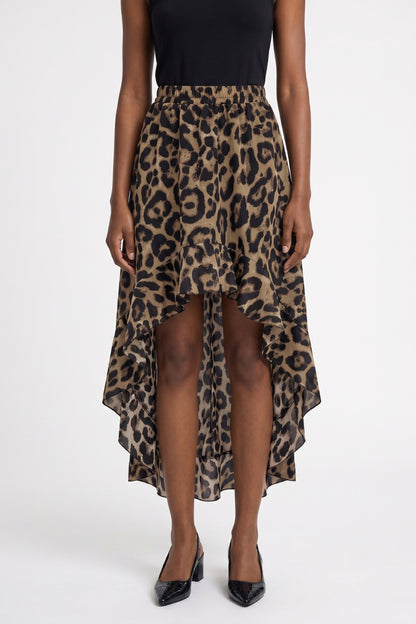 Midi Rok Dames - Asymmetrische Zoom met Elastische Taille | Print