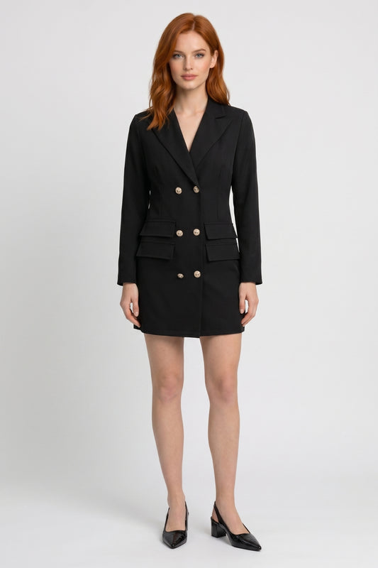 Blazer Jurk Dames - Dubbele Knoprij | Zakelijke Stijl