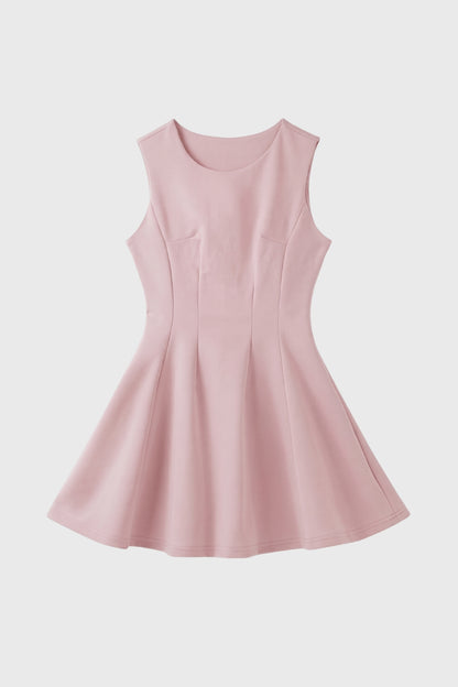 Mini Jurk Dames - Mouwloos Getailleerd | Plooirok