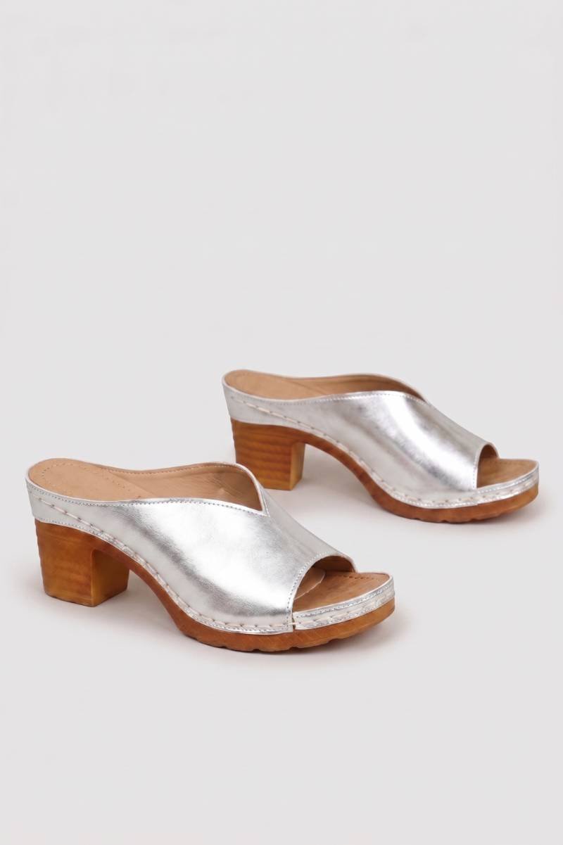 Sandalen Dames - Blokhak met Open Teen | Comfortabel — Zilver