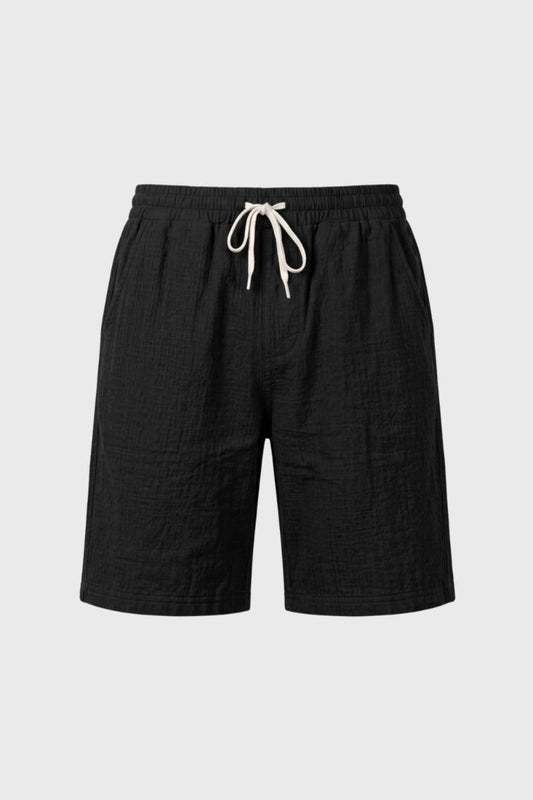 Shorts Heren - Relaxed Fit met Trekkoord | Comfortabel — Zwart