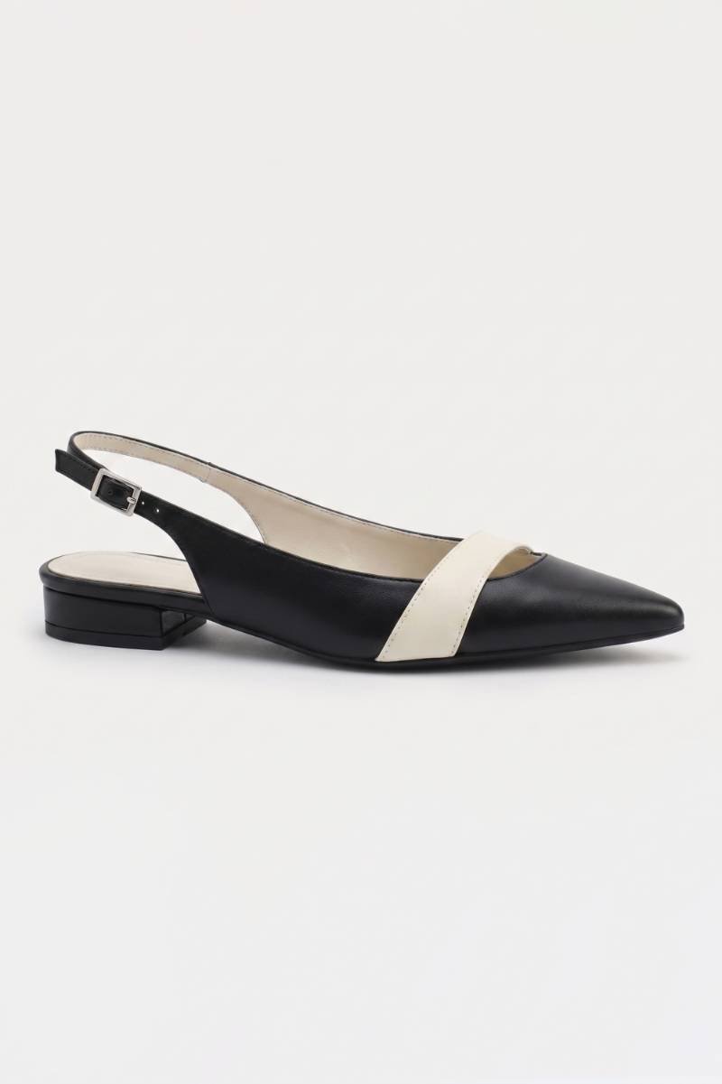 Slingback Pumps Dames - Spitse Neus | Lage Hak — Zwart
