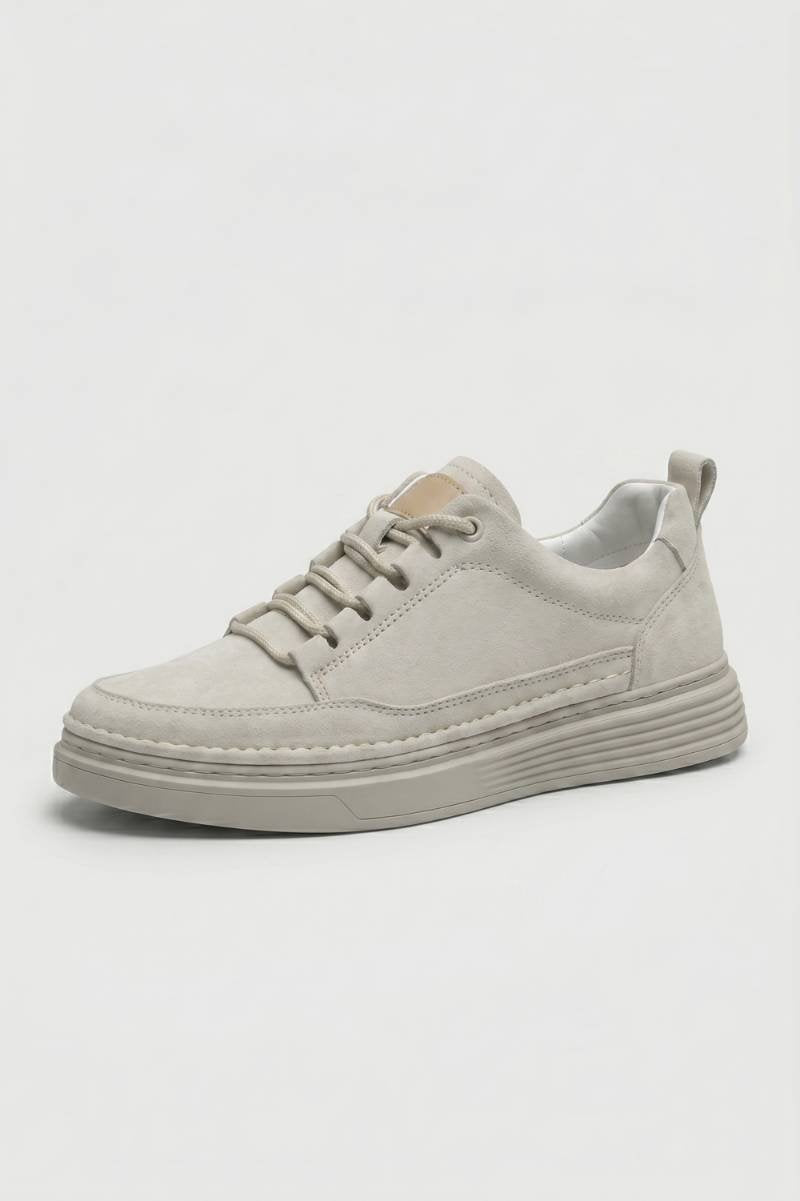 Sneaker Heren - Casual Platform Schoen | Veters — Beige