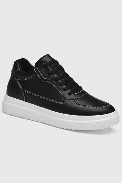 Sneakers Heren - Casual Platform | Dikke Zool — Zwart