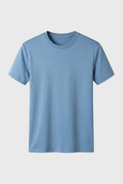 T-shirt Heren - Klassieke Ronde Hals | Comfortabele Pasvorm — Lichtblauw