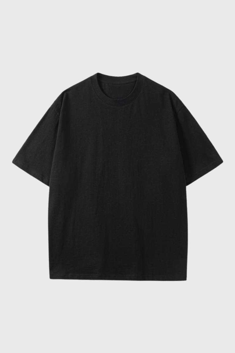 T-Shirt Heren - Oversized Basic | Ronde Hals - Zwart