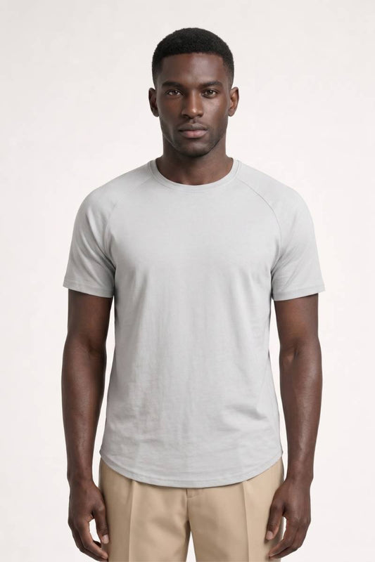 T-shirt Heren - Strak & Comfortabel | Ronde Hals — Lichtgrijs