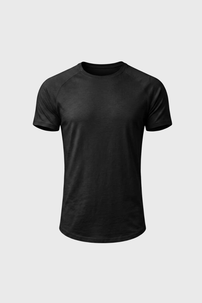 T-shirt Heren - Strak & Comfortabel | Ronde Hals — Zwart