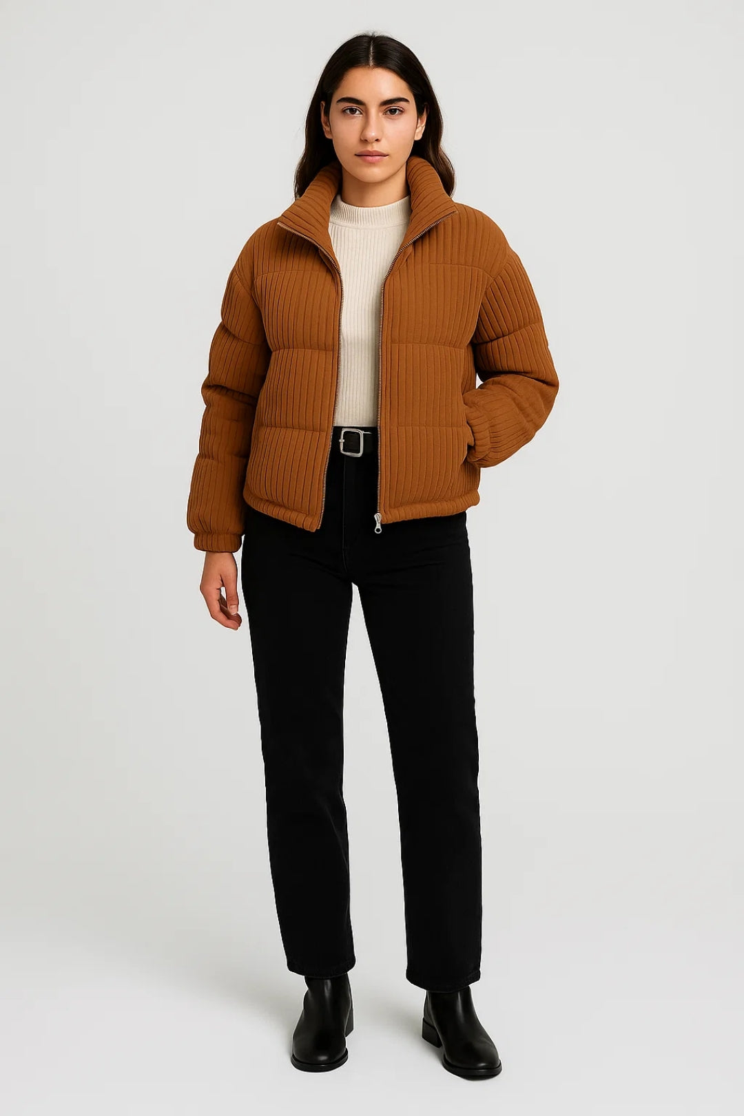 Korte Pufferjas | Damesjack met Ribstructuur | Warm en Trendy